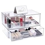 Ribech 3-stufige Aufbewahrungsbox transparent - Schubladen-Organizer mit...