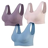 Lemef Damen Seamless Sport BH mit Merfarben Wohlfühl-BH, 1*hellrosa,...