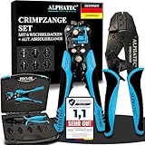 ALPHATEC® Crimpzange Set mit Wechselbacken inkl. automatische Abisolierzange -...
