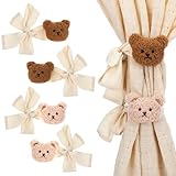AOZUO 4 Stück Bären Gardinen Raffhalter, Teddybär Kinderzimmer Dekor, Süßer...