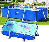 LanBlu Stahlrahmen Pool Garten, 240 x 120 x 60cm Große Stahlrahmenbecken Leicht...