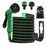 Flexibler Gartenschlauch, 15m Länge, 3-Lagiger Latex, 3/4 Zoll und 1/2 Zoll...