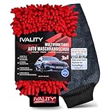 Ivality® Premium 3 in1 Auto Waschhandschuh – Mikrofaser Handschuh...
