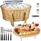 Hap Tim Picknickkorb-Set für 2 Personen mit Mini-Klapptisch für Wein,...