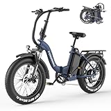 Touroll Klapprad E Bike, 20 * 4 Zoll Elektrofahrräder mit 48v 15Ah Akku,...