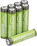 Amazon Basics AAA-Batterien mit hoher Kapazität, 850 mAh, wiederaufladbar,...