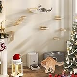 YITAHOME 7PCS Kletterwand Katzen, Hölzerne Katzenwandmöbel, Katzenkletterbaum,...