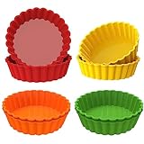 webake Silikon Mini Tarteform 8 Stück 4 Inch 10 cm Tartelette Förmchen...