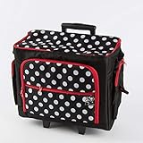 Prym 612630 Nähmaschine Trolley Polka Dots, schwarz/rot/weiß, 44 x 22 x 36 cm