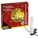 Idena 38192 - LED Kerzen Lichterkette mit 30 LEDs in Warmweiß, elfenbeinfarbene...