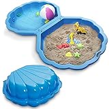 2-in-1 Sandkasten & Bademuschel mit Deckel für Kinder – Ideal für Sand und...