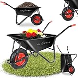 MAXCRAFT Schubkarre 250 kg 100 L Bauschubkarre Gartenschubkarre Transportkarre...