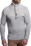 CARISMA Herren Pullover Strickpullover mit Schalkragen 7576, Grey, M