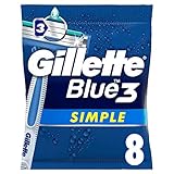 Gillette Blue 3 Simple Einwegrasierer Männer mit verbesserten Gleitstreifen...