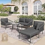 KUAKE Garten Lounge Set, Seil Gartenmöbel Set, Modernes Outdoor Sofa Set...