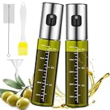 MRUN BONE Ölsprüher für Speiseöl, 2 Stück UV-Schutz Sprühflasche Öl, Glas...