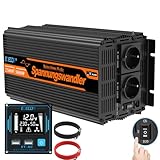 EDECOA Wechselrichter 2500w Reiner Sinus Spannungswandler 12v 230v LCD 2X USB...