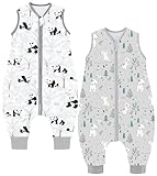 Chilsuessy Baby Schlafsack mit Füße 2er Pack 1.5 Tog Ganzjahres Schlafsack...