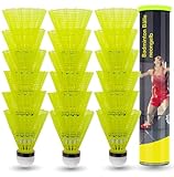 18x Federbälle gelb Badmintonbälle für Training & Wettkampf Badminton - Feder...