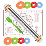 FACIACC Nudelholz Einstellbares Edelstahl Teigroller, Nudelholz mit...
