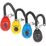 Diyife Hunde Clicker, 4 Stück Trainings-Clicker mit Handschlaufe, Klicker mit...