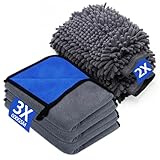 YSWOVUO 5 Stück Autopflege Set mit 3er Mikrofasertücher Auto & 2er Mikrofaser...