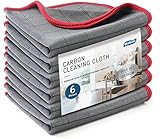 Ekedalen 6X Fensterputztücher Carbon Tücher, Reinigungstuch für Kristallklare...