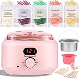 Wax Maschine Waxing Set Frauen,Wachs haarentfernung,Wachswärmermit 5 Packungen...