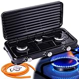 TC Technic Gaskocher 3 flammig Campingkocher Kochfeld Gas Tourist Feldkocher