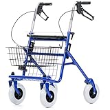 REHASHOP Rollator Vita - inkl. Korb, Tablett, Stockhalter und Pannensichere PU...