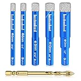 Lytool Fliesenbohrer Diamantbohrer Glasbohrer Set 5 tlg. 5, 6, 8, 10, 12 mm für...