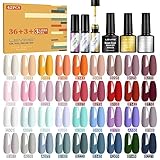 LEVIPE UV Nagellack Set, 42 Stück Nagellack mit Unterlack,Glänzender & Matte...