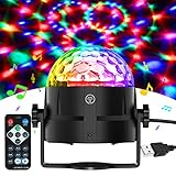 Gobikey Discokugel, 360° Rotierende Musik Activated Discolicht LED Party Lampe...