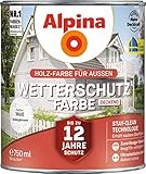 Alpina Holz-Wetterschutz-Farben – Weiß, deckend – bis zu 12 Jahre Schutz...