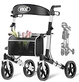 VOCIC Rollator Faltbar und Leicht mit Sitz, Rollatoren Schmal für Wohnung...