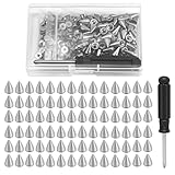 150 Stück Ziernieten Set Punk Nieten, Spikes Nieten Spikes Studs, silber Metall...