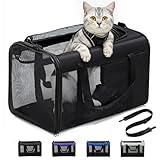 Conlun Katzentransportbox,Weiche Katzentransporttasche mit 4-seitigem Netz,...