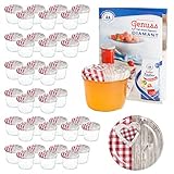 MamboCat 40er 230 ml Sturzglas-Set | Einmachgläser + Twist-Off-Deckel Holz-Herz...