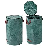 Gartensack Set mit Deckel 2pcs 120L Gartenabfallsack Gartensäcke für...