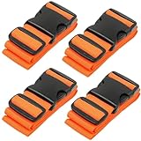 Gepäckgurte für Koffer – Orange, 4er-Pack – Premium-Nylongurte zur...