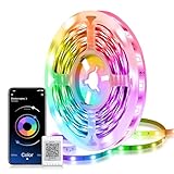 Mexllex LED Strip 5m, LED Streifen 5m, Musik Sync, Farbwechsel LED Lichterkette,...