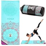 RANJIMA Yoga Handtuch Rutschfest, 185×65cm Schnelltrocknendes Yoga mit Mesh...