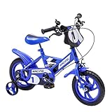 Baroni Toys Sportliches Kinderfahrrad Blau, 12 Zoll mit Stützrädern,...