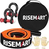 RISEMART Abschleppseil Set 10 Tonnen (22046 Lbs), 5M x 5CM Abschleppseil PKW mit...