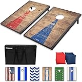 GoSports Cornhole-Spielset, rustikales Design, 90 x 60 cm, Zwei Bretter (90 x 60...