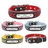 Gredstar Halsband hund Personalisierte Hundehalsbänder mit D-Ring Leder...
