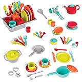 Battat Deluxe Küchenset, Kinderküche Zubehör Geschirr Set und Topfset Teller,...