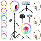 PEYOU 12'/186 cm Selfie Ringlicht mit Stativ Handy,【3-in-1】 Ring Light...
