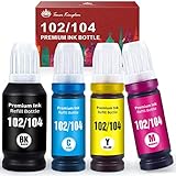 Toner Kingdom 104 102 Tinte Kompatibel mit Epson EcoTank 104 multipack für...