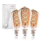 IPurity Edison Vintage Glühbirne [3 Stück] - Stromsparende E27 LED Vintage -...